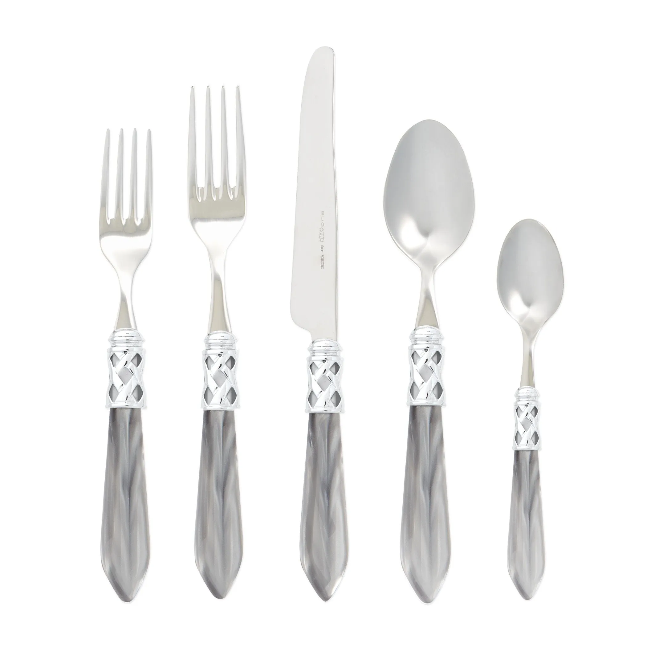 Aladdin Brilliant Light Gray Five-Piece Place Setting