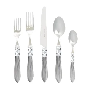 Aladdin Brilliant Light Gray Five-Piece Place Setting