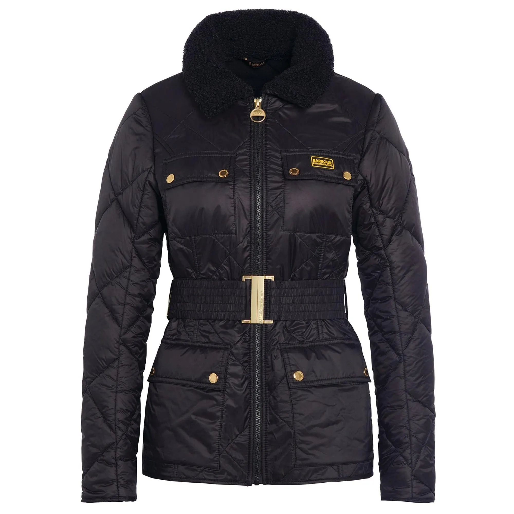 Barbour International Galaxy Quilted Jacket in Black