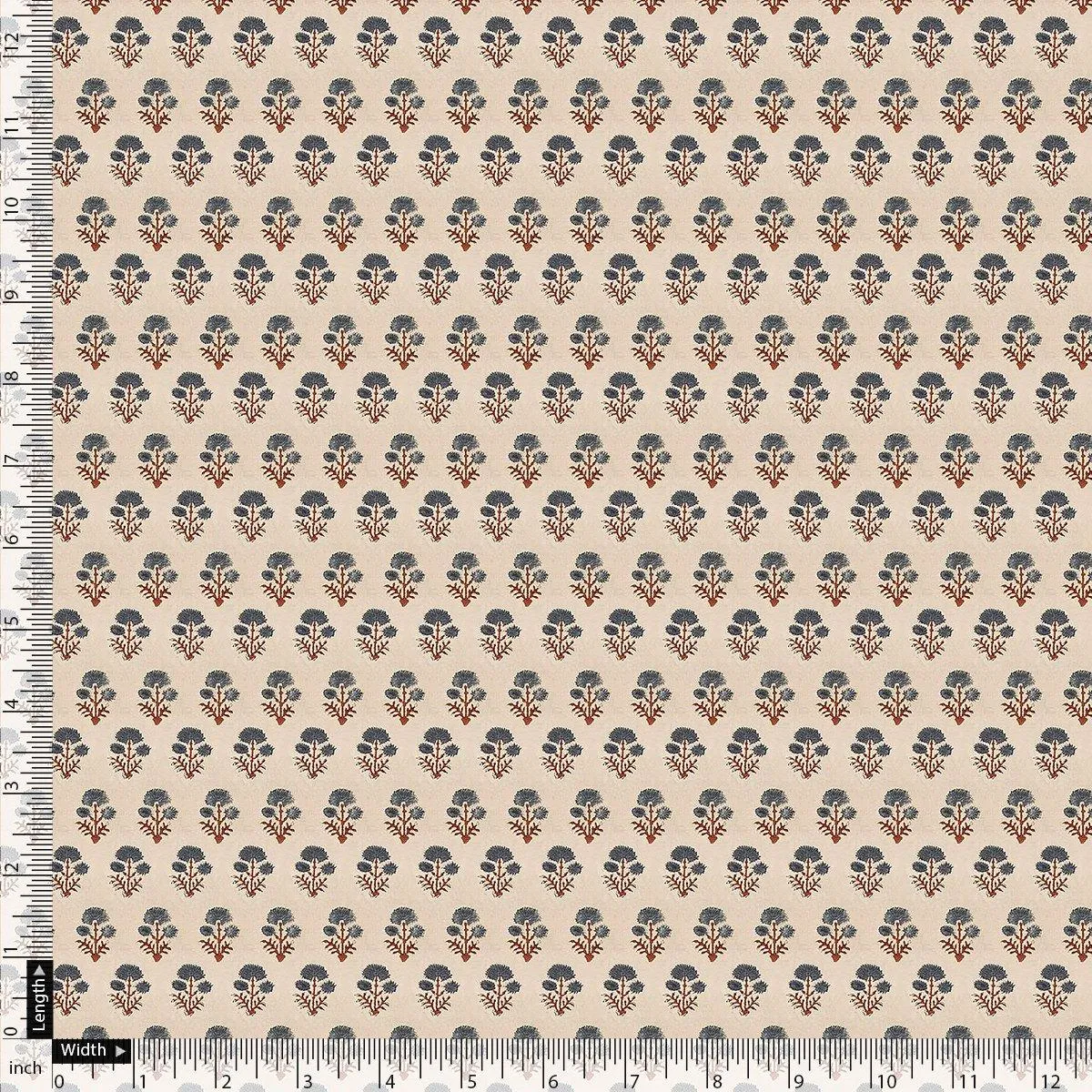 Beautiful Eucalyptus Tree Seamless Digital Printed Fabric - Poly Muslin