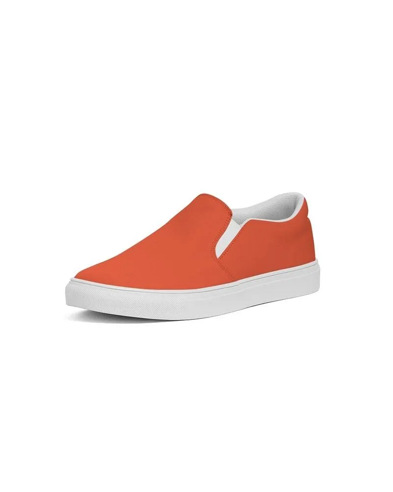 Bright Red Orange Slip-On Canvas Sneakers | Men's | Bright Pure Red Orange | C0M88Y100K0