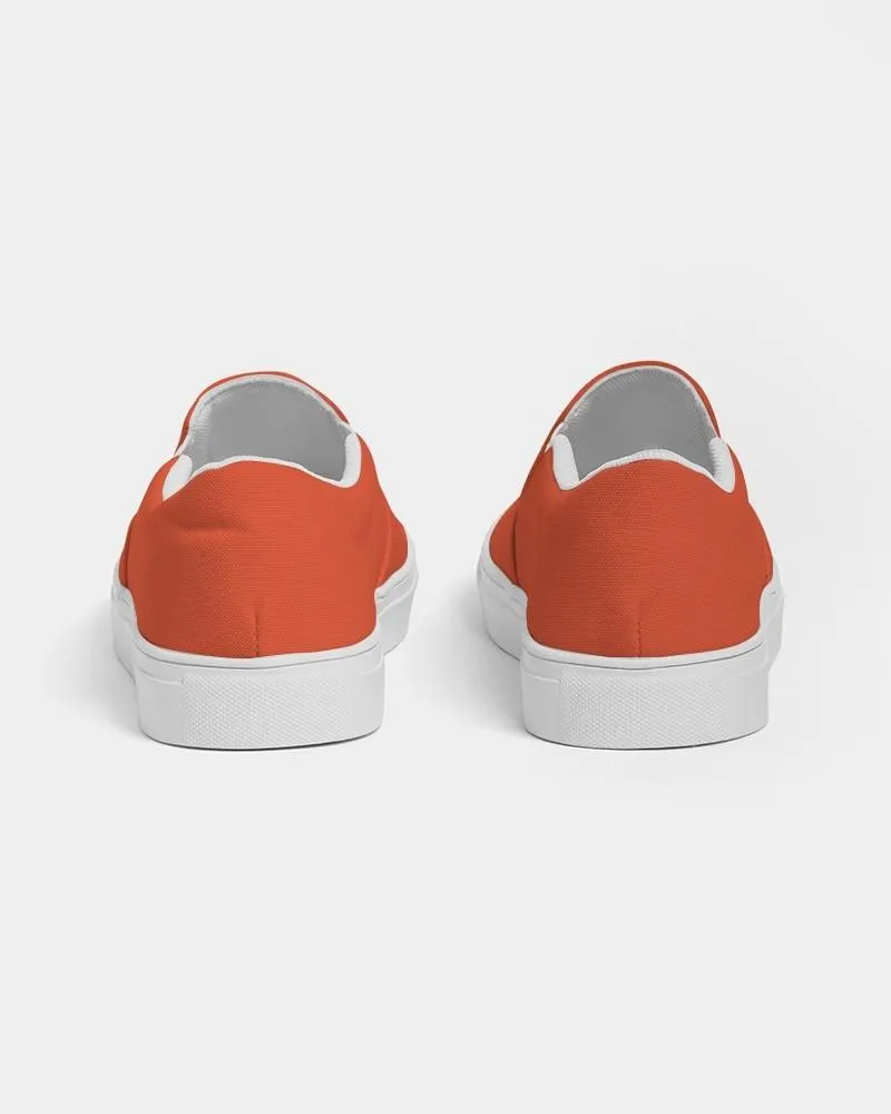Bright Red Orange Slip-On Canvas Sneakers | Men's | Bright Pure Red Orange | C0M88Y100K0