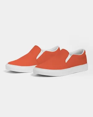 Bright Red Orange Slip-On Canvas Sneakers | Men's | Bright Pure Red Orange | C0M88Y100K0