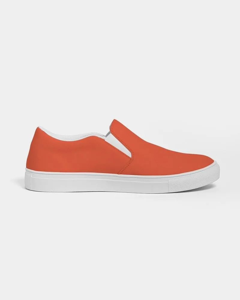 Bright Red Orange Slip-On Canvas Sneakers | Men's | Bright Pure Red Orange | C0M88Y100K0
