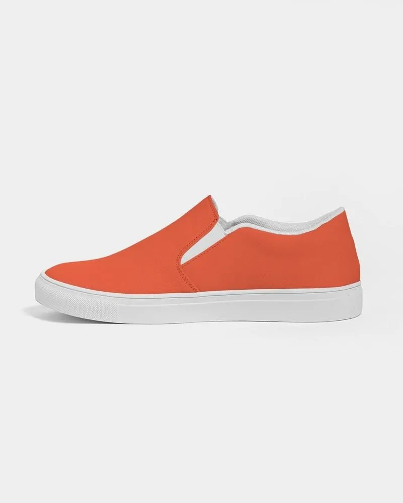 Bright Red Orange Slip-On Canvas Sneakers | Men's | Bright Pure Red Orange | C0M88Y100K0
