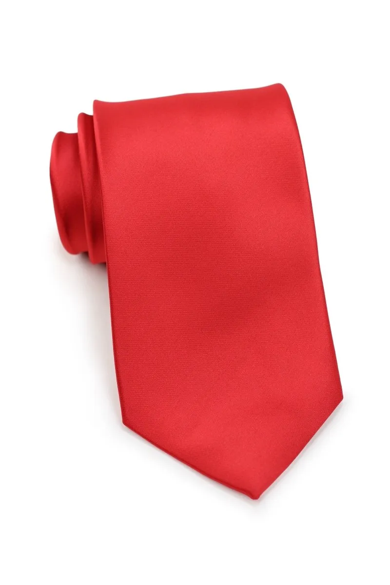 Bright Red Solid Necktie