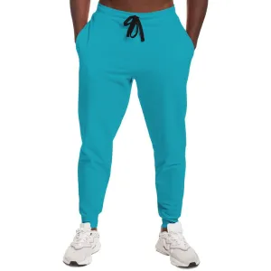 Bright Warm Cyan Joggers | Unisex | with PLUS sizes | Bright Pure Warm Cyan | C100M0Y25K0