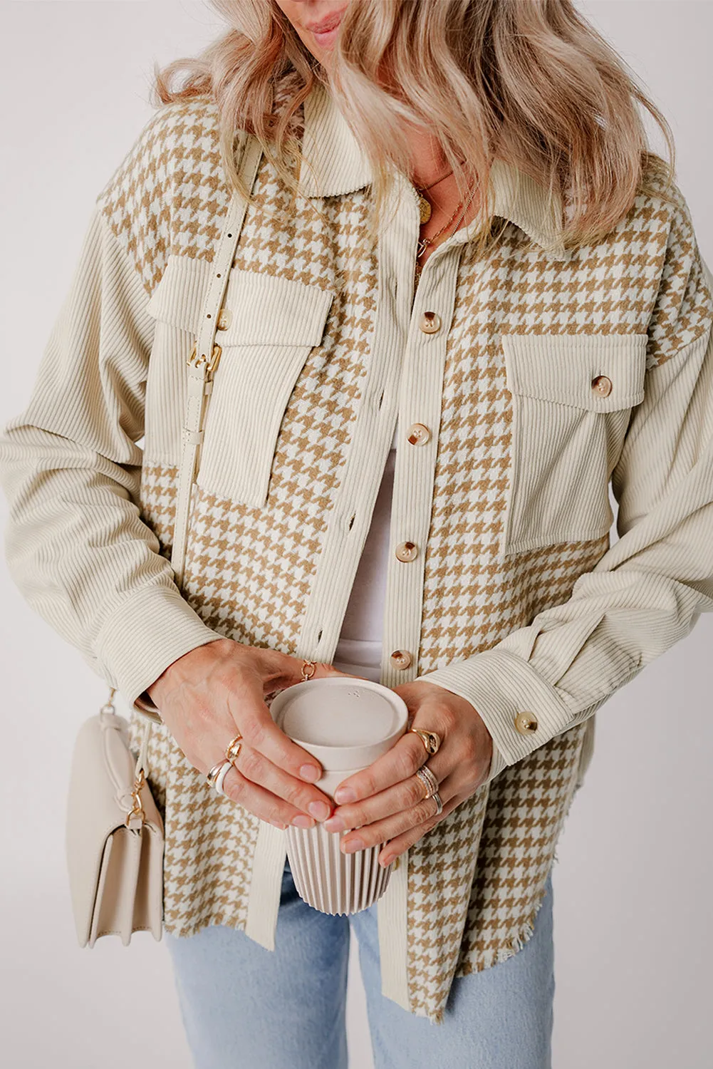 Casual Corduroy Button-Down Jacket for Women