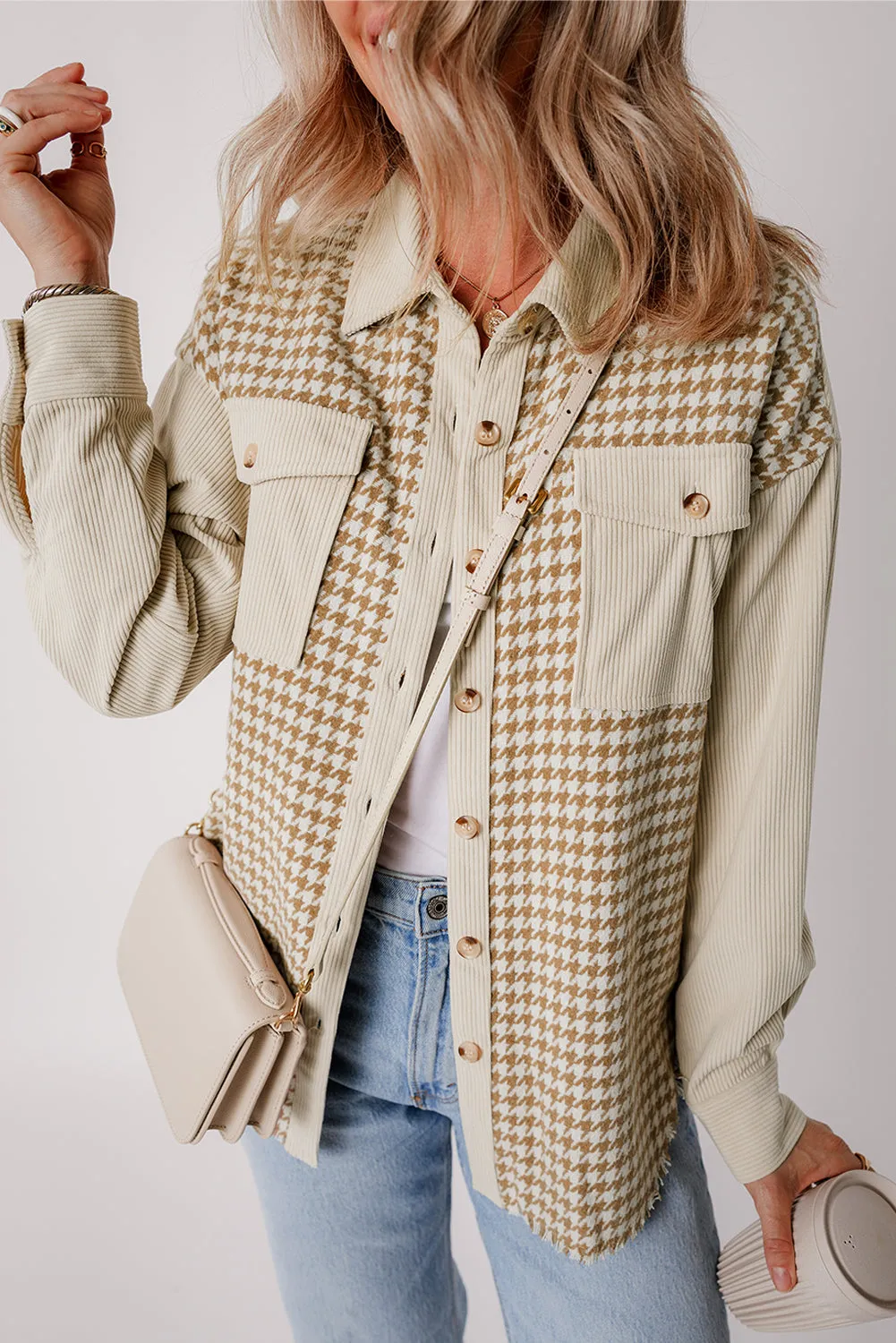 Casual Corduroy Button-Down Jacket for Women
