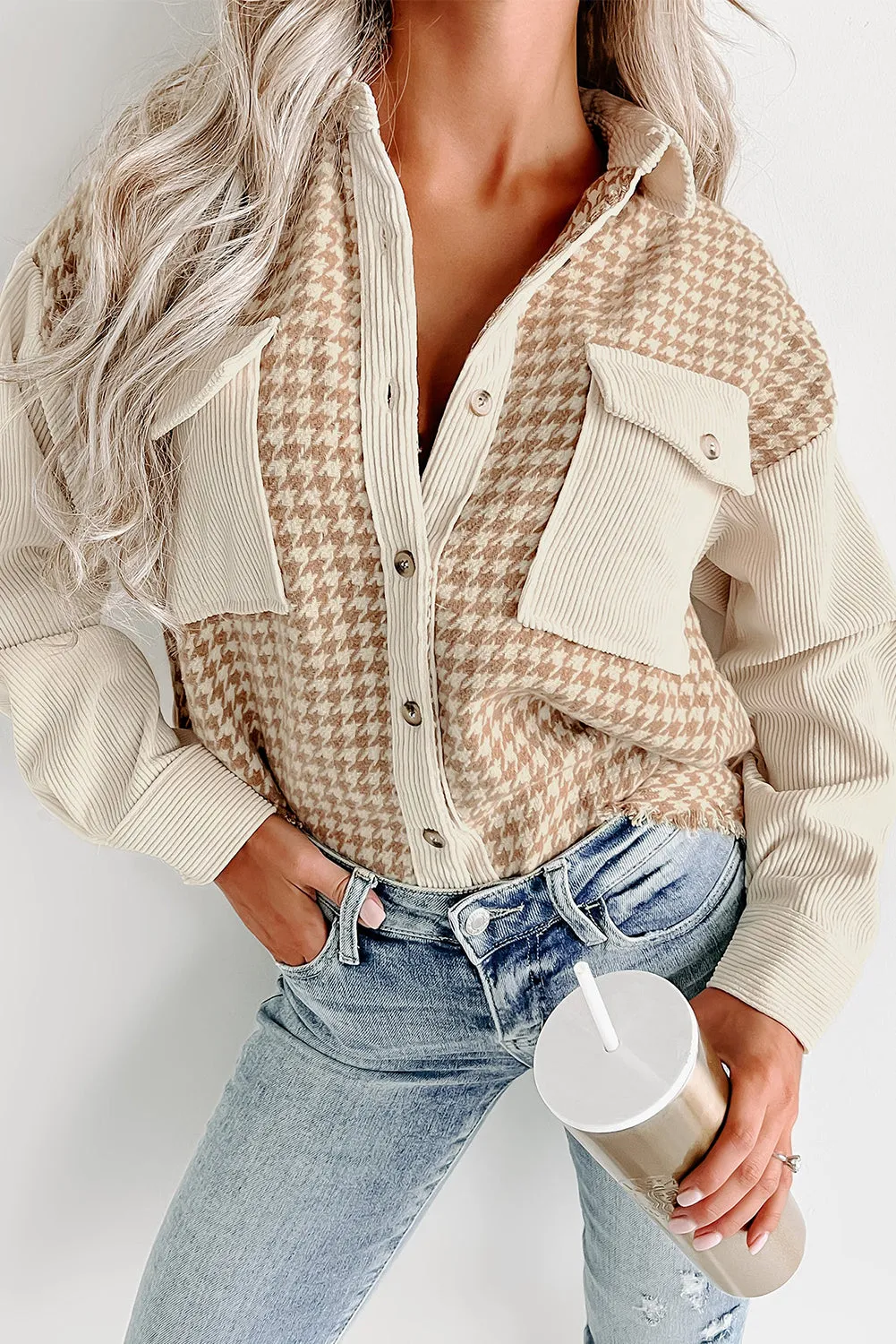 Casual Corduroy Button-Down Jacket for Women