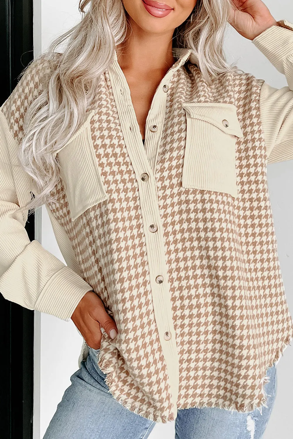 Casual Corduroy Button-Down Jacket for Women