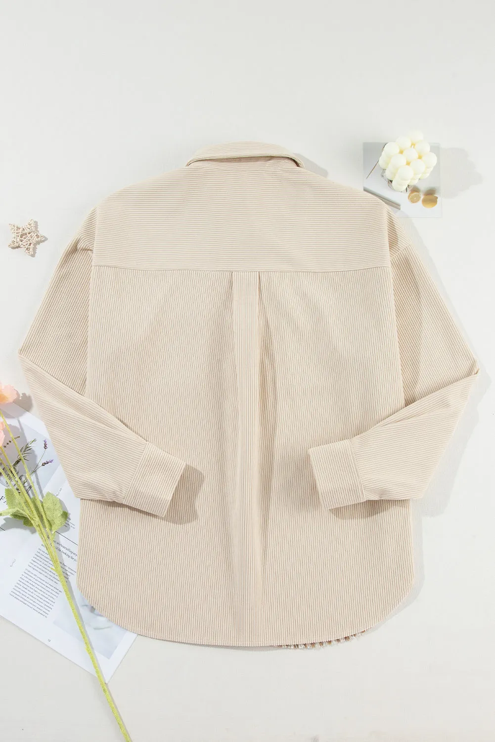Casual Corduroy Button-Down Jacket for Women