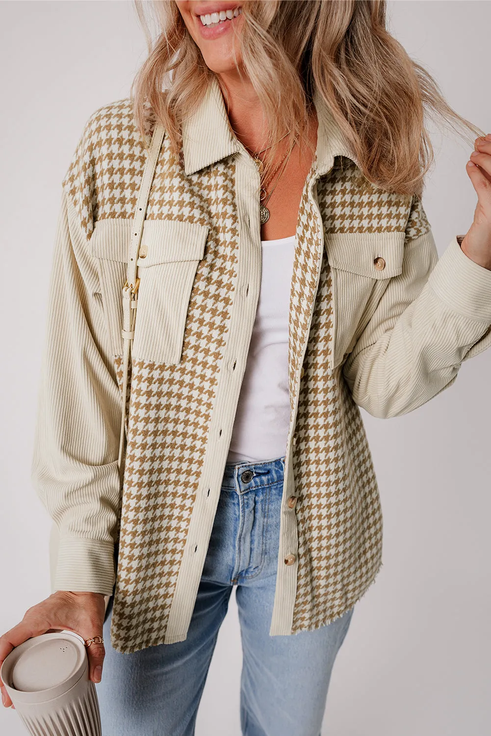 Casual Corduroy Button-Down Jacket for Women
