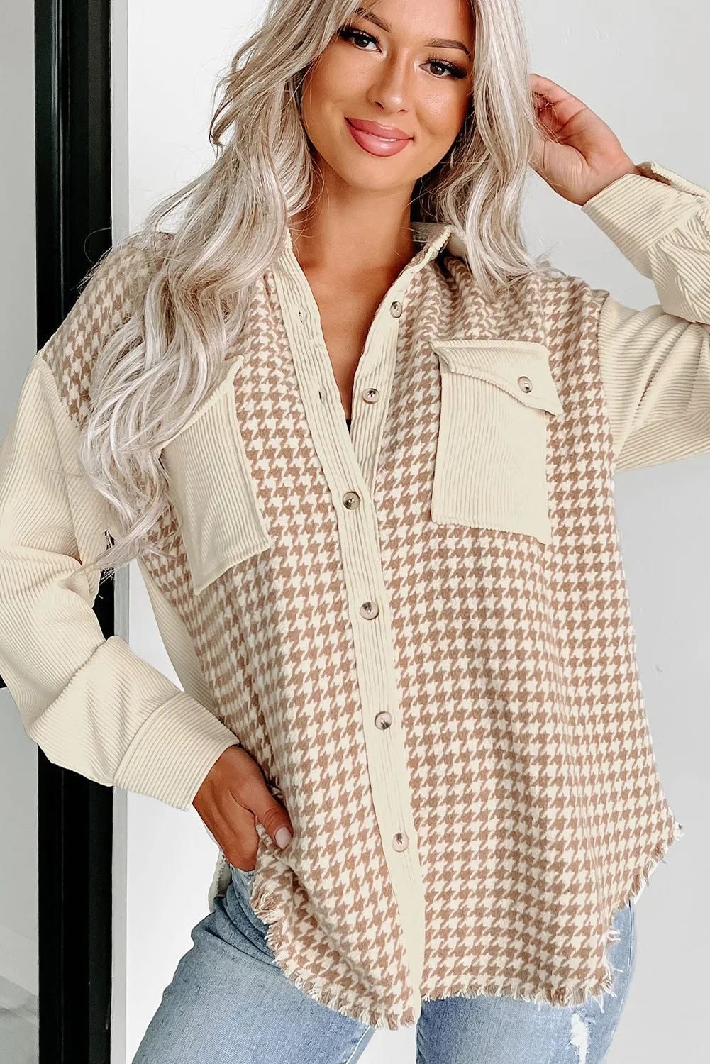 Casual Corduroy Button-Down Jacket for Women