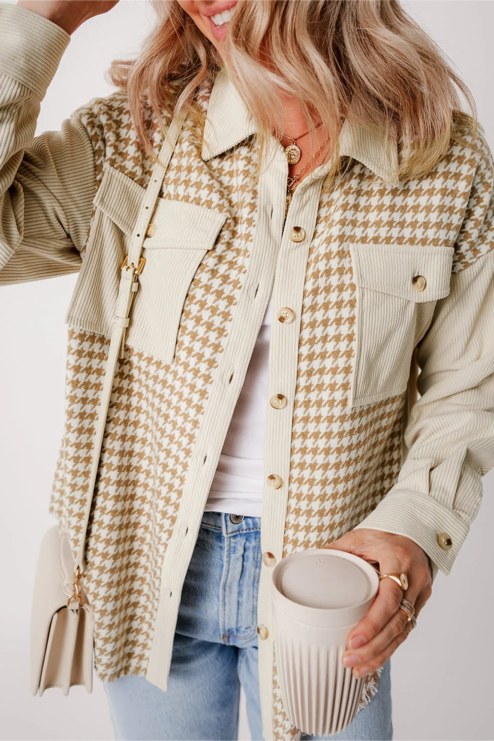 Casual Corduroy Button-Down Jacket for Women