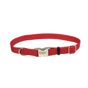 Coastal Adjustable Nylon Collar with Metal Buckle Large Red