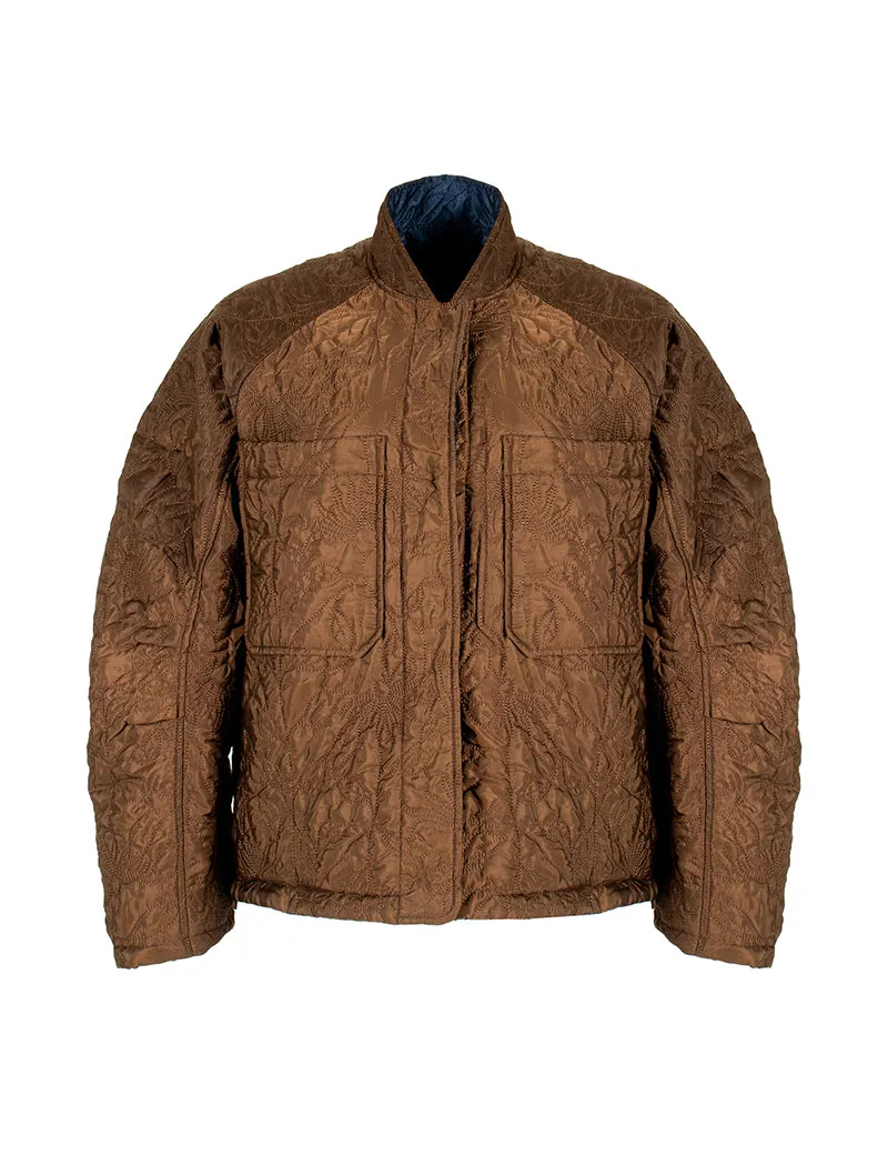 Damson Madder Womens Susie Quilted Reversible Bomber Navy