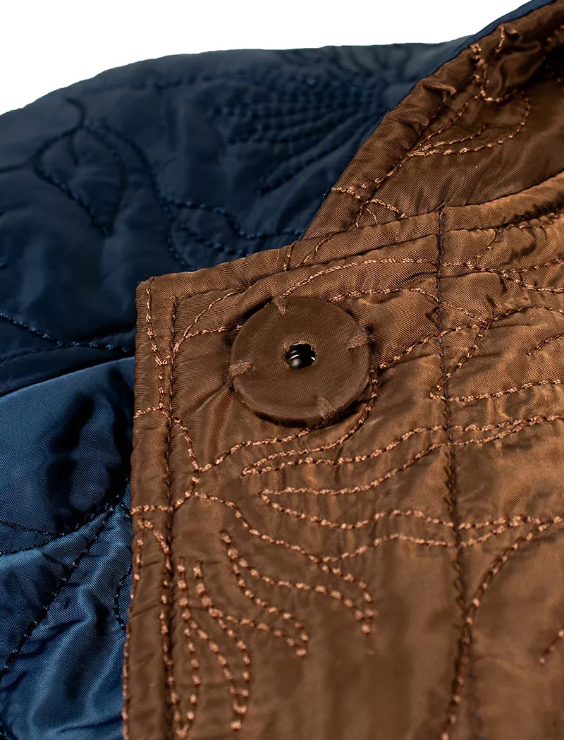 Damson Madder Womens Susie Quilted Reversible Bomber Navy