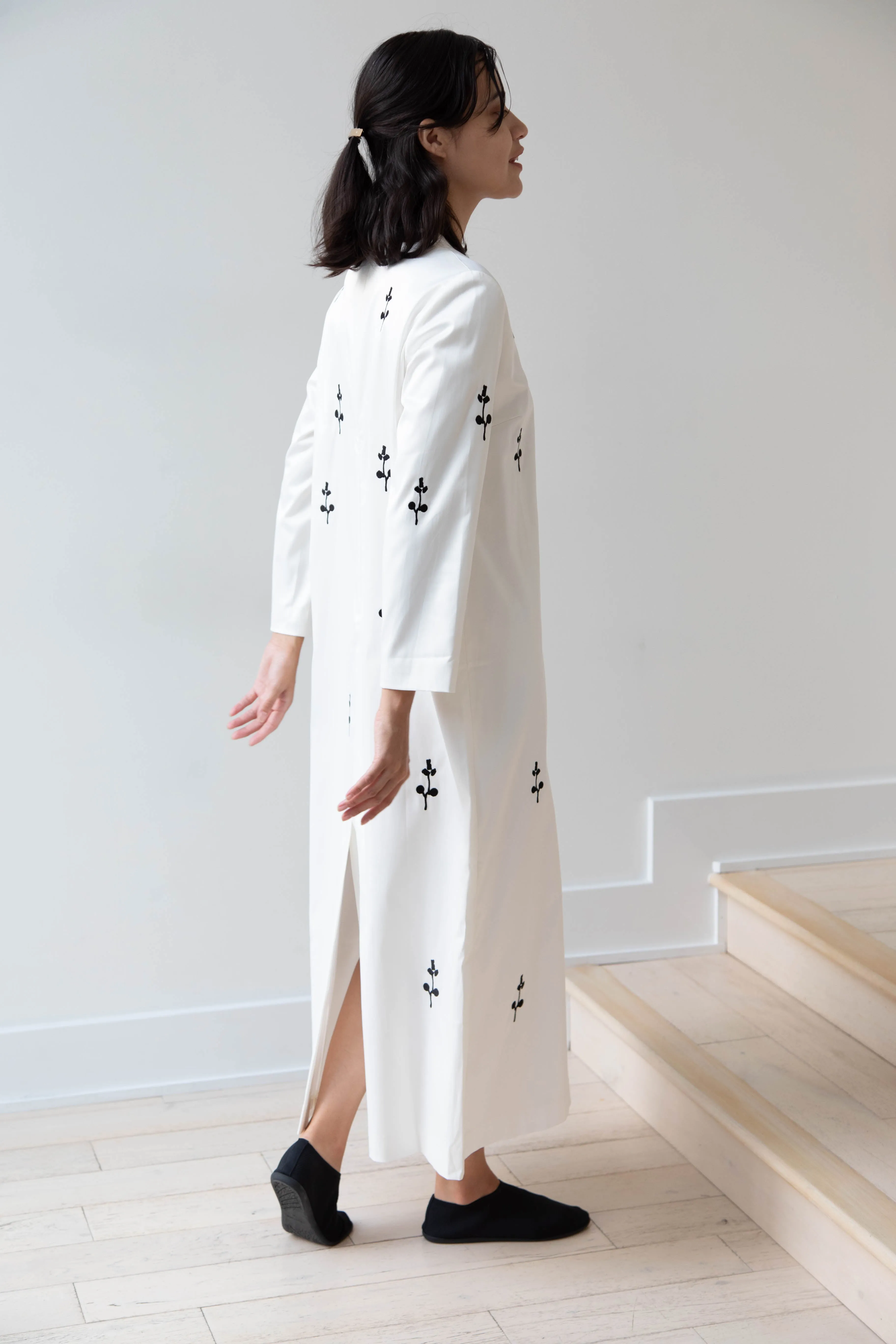 Delegan | Ivory Dress with Embroidery