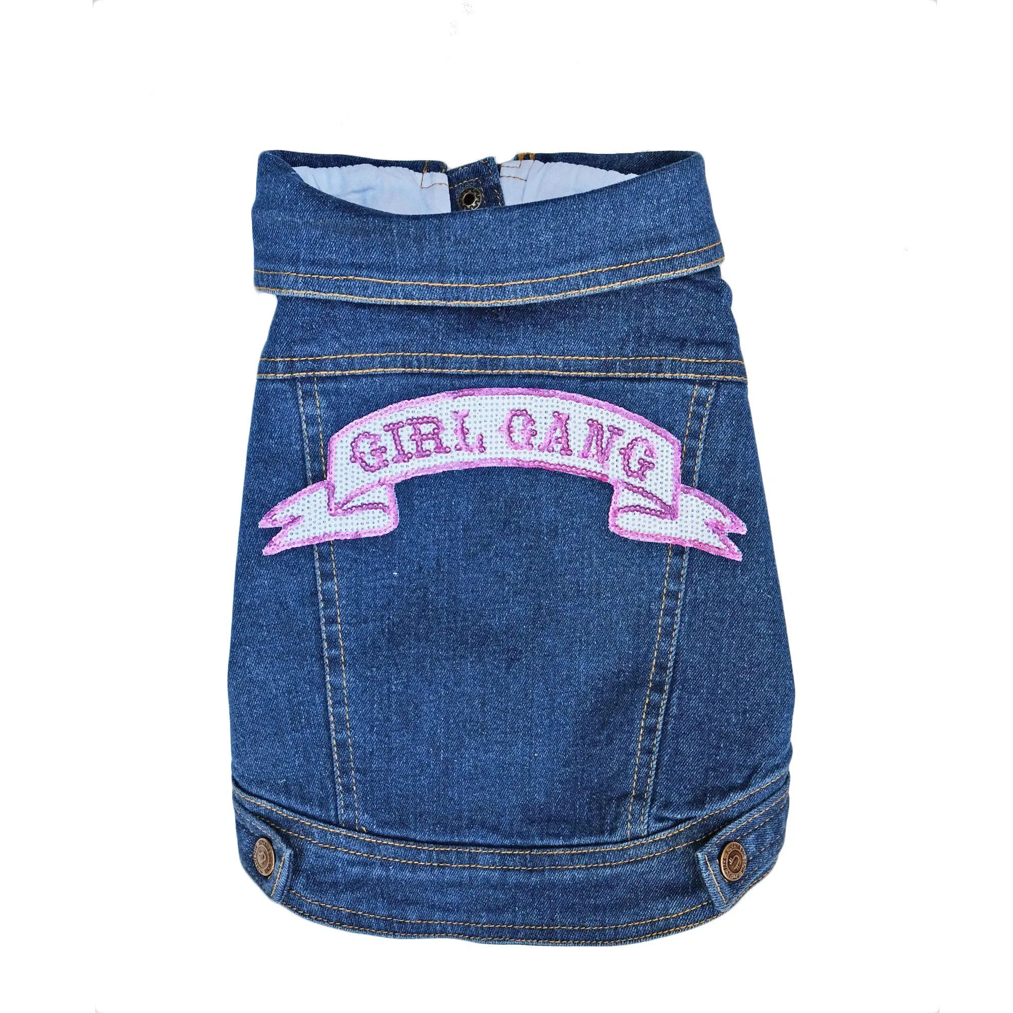 Denim Dog Vest - Girl Gang Patch