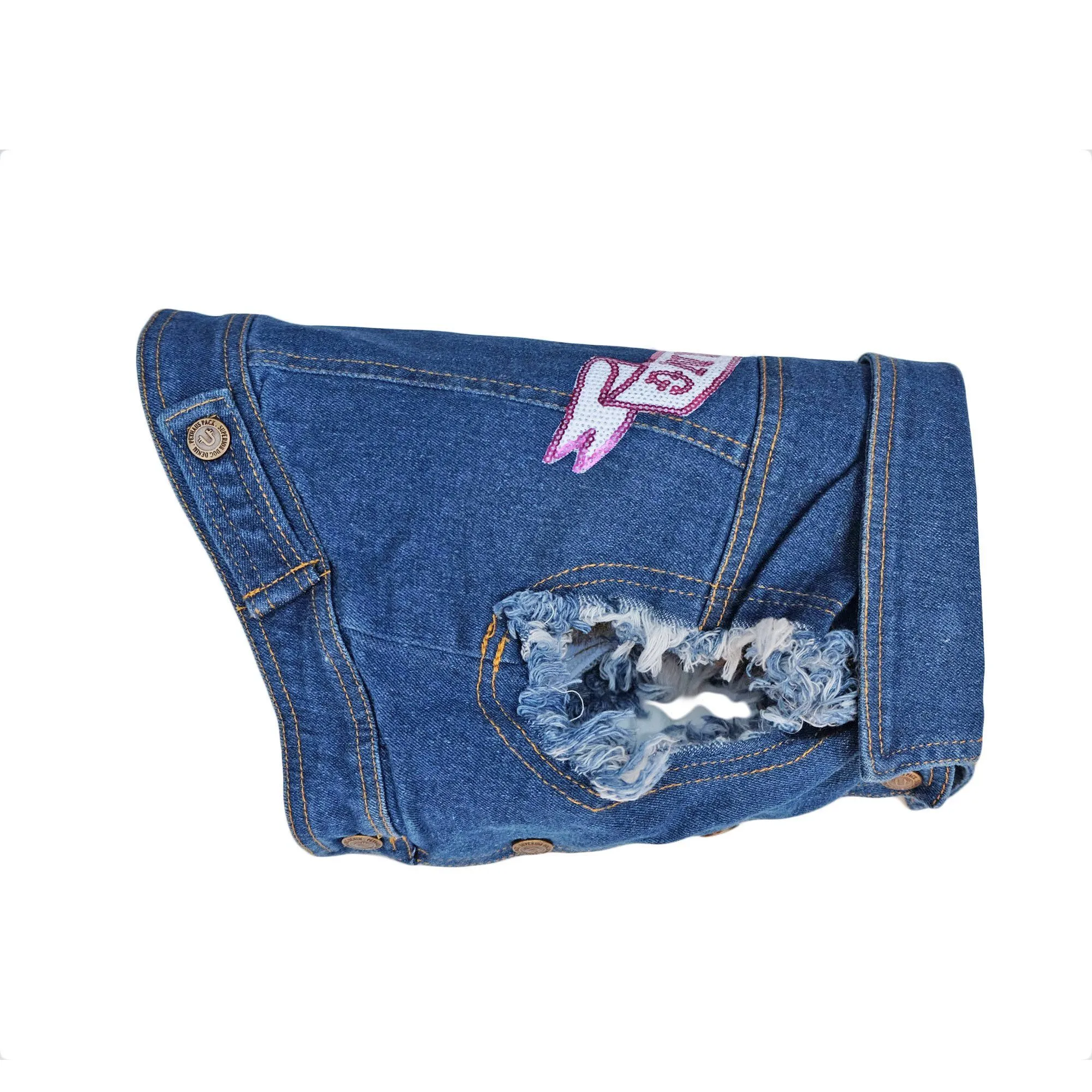 Denim Dog Vest - Girl Gang Patch