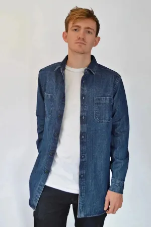 Denim Shirt Jacket Chequered Back