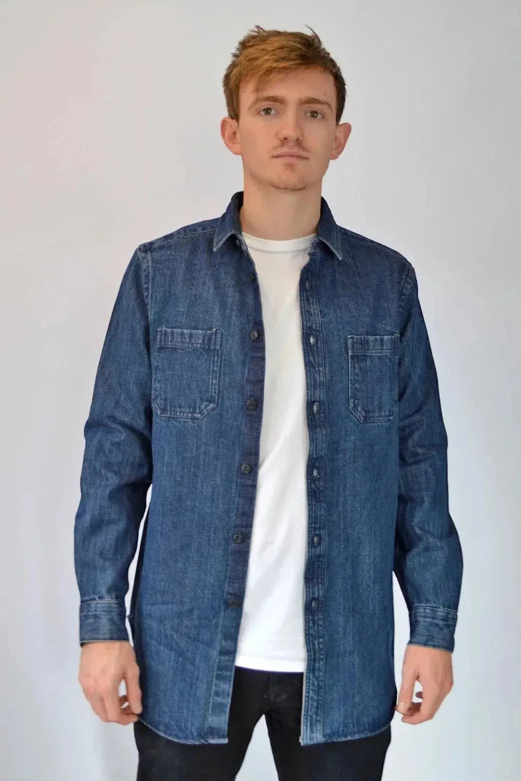 Denim Shirt Jacket Chequered Back