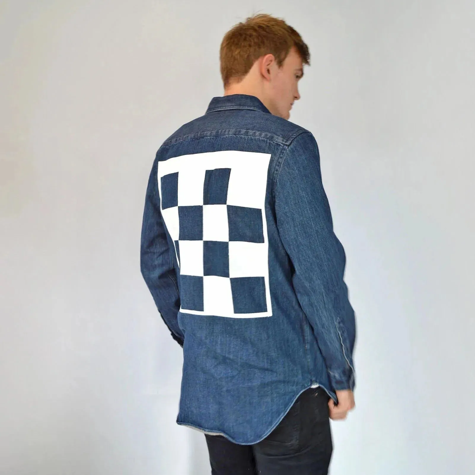 Denim Shirt Jacket Chequered Back
