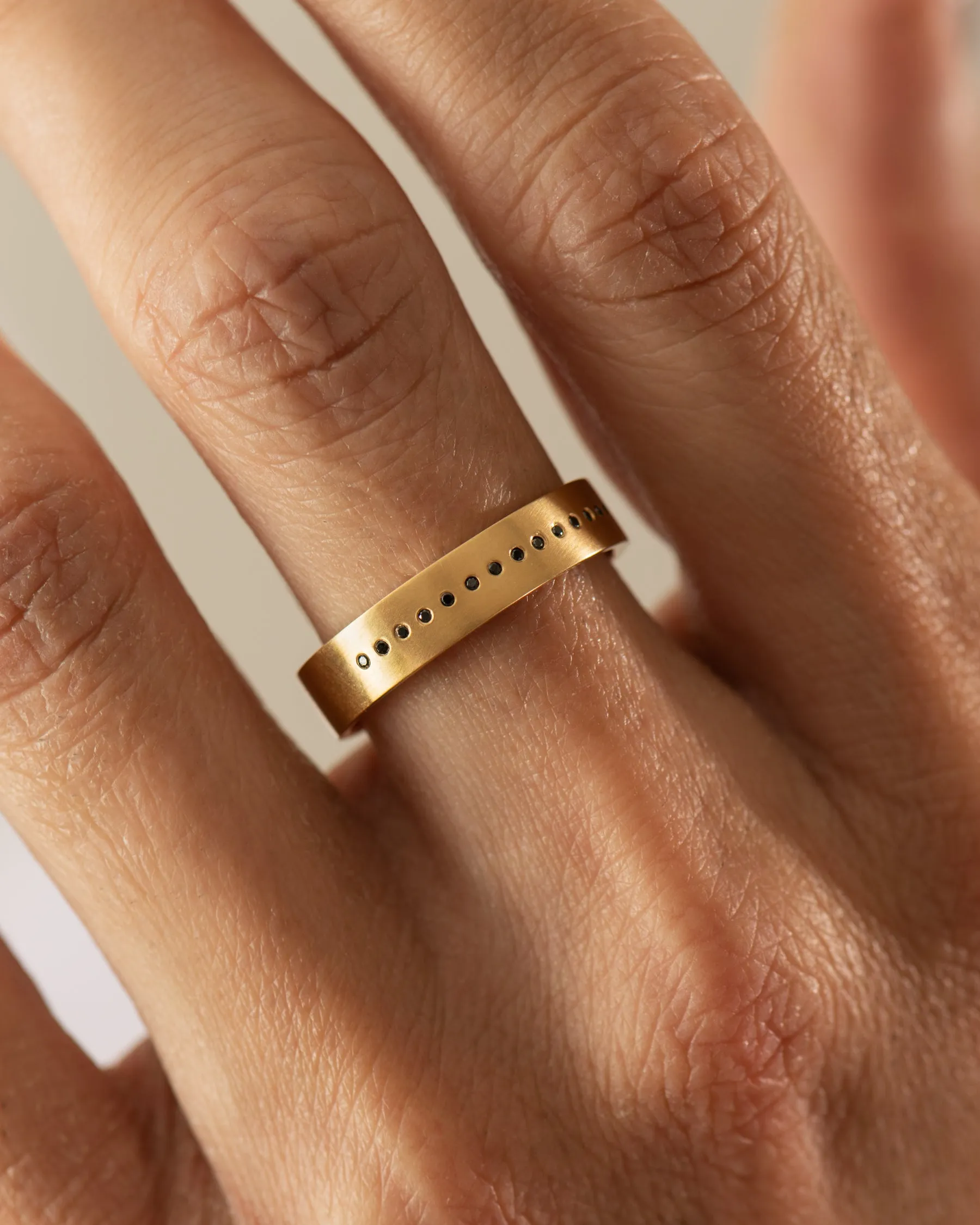 Dice Unisex Black Diamond Wedding Band Set