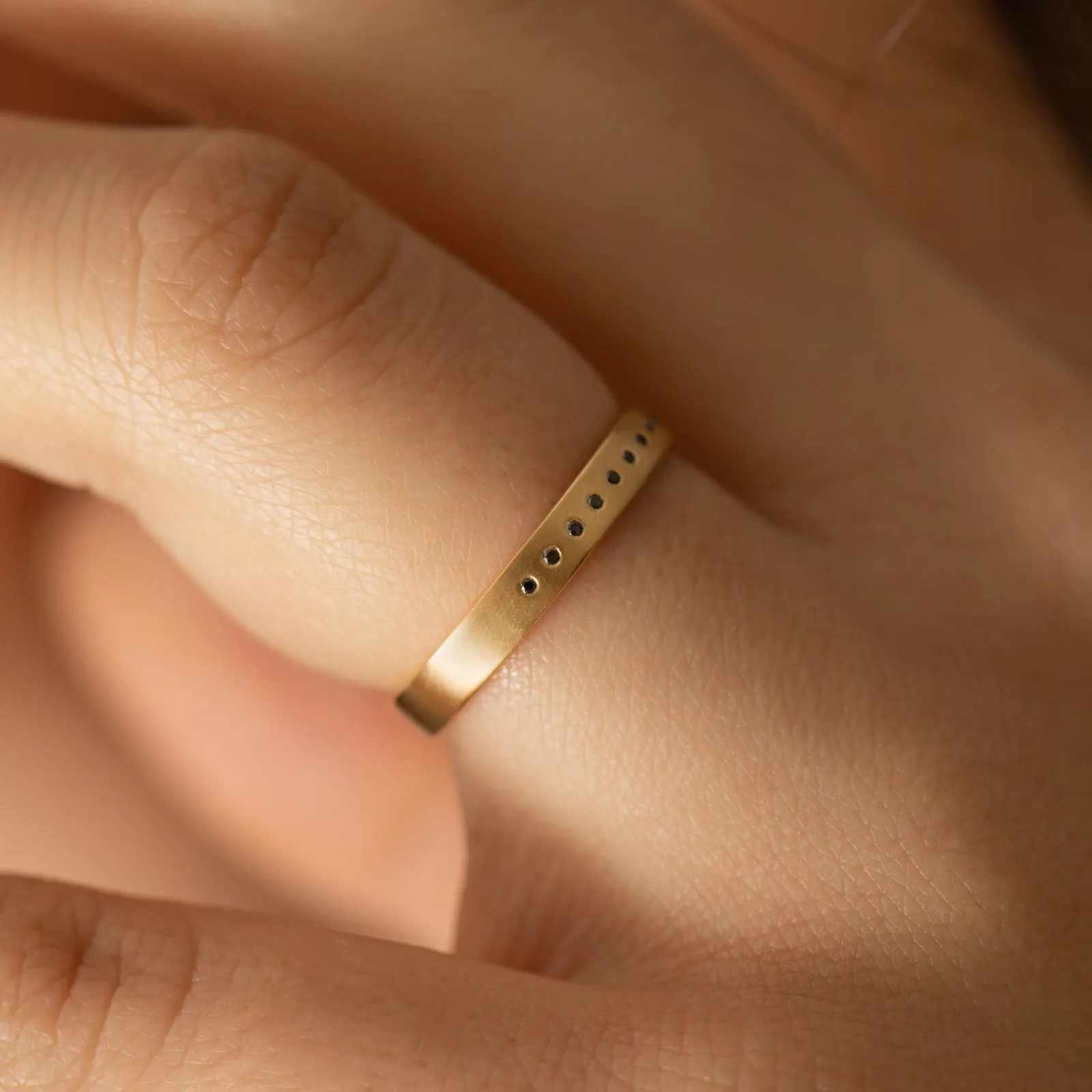 Dice Unisex Black Diamond Wedding Band Set