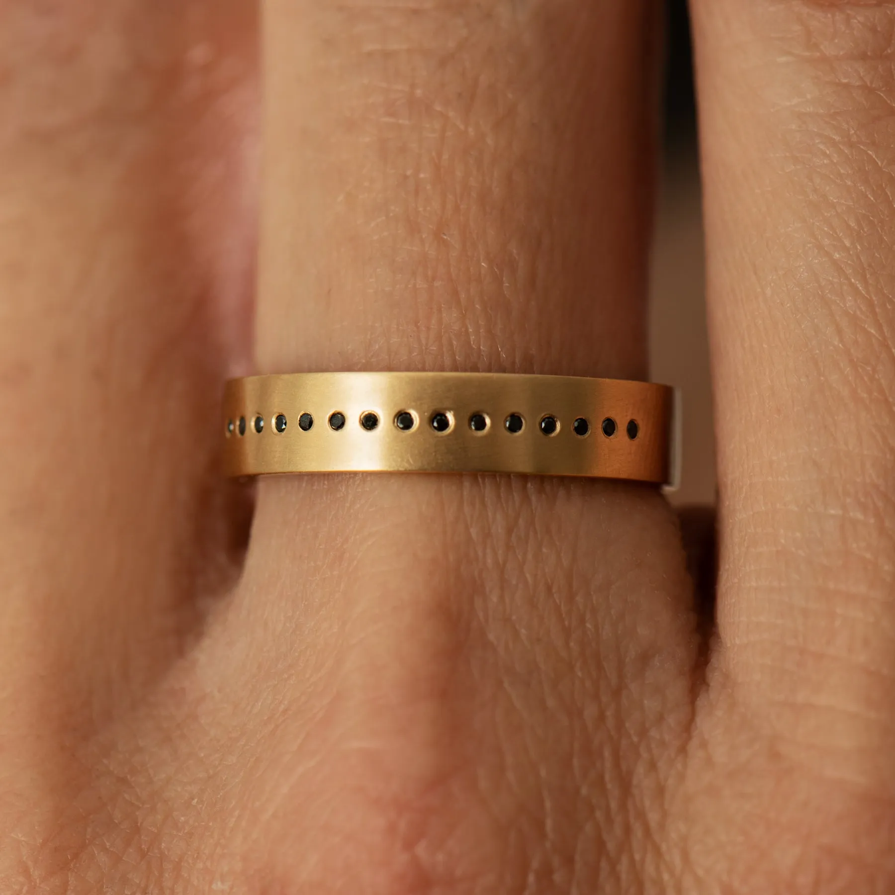 Dice Unisex Black Diamond Wedding Band Set