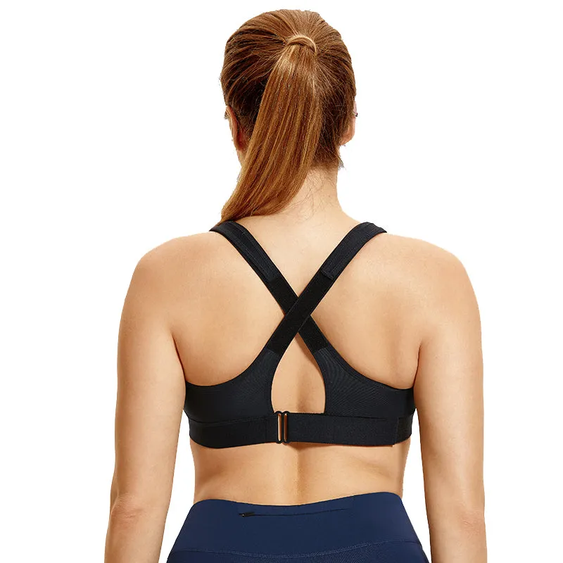 Front adjustable wireless full cup sports bra (size 34/75-46/105, B-G)