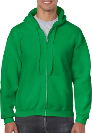 Gildan Adult Fleece Zip Hooded Sweatshirt, Style G18600 Irish Green