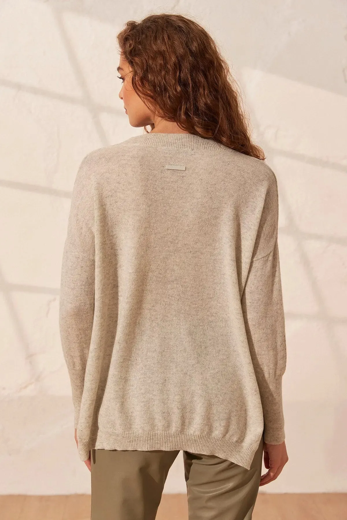 Gray Pure Cashmere Isabella Women's Tunic Sweater