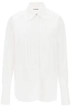 JIL SANDER pleated bib shirt with