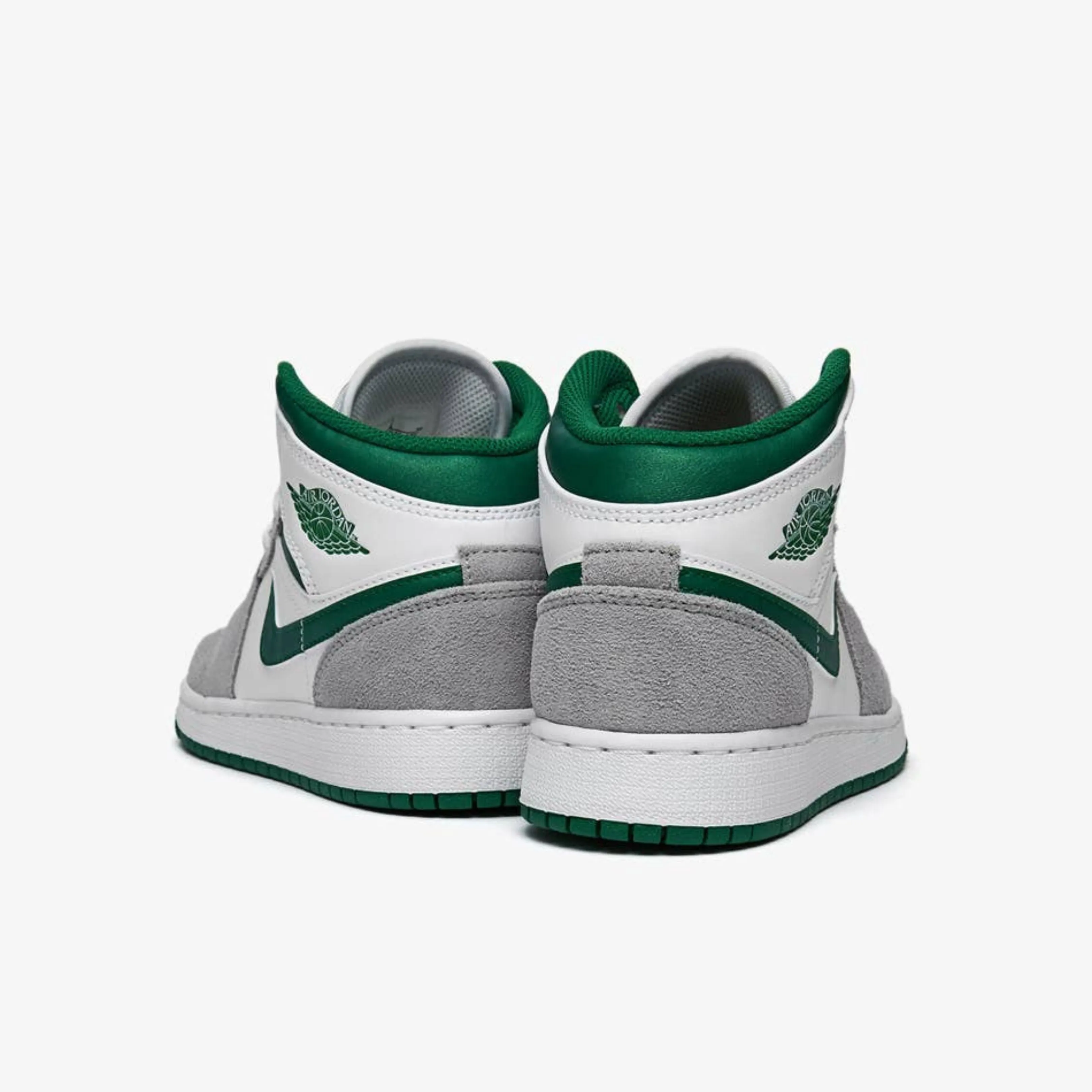 JORDAN 1 MID WHITE GREY PINE GREEN (GS)