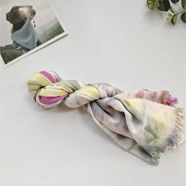JY-77 Ethnic style handmade tie-dyed scarf comfortable shawl