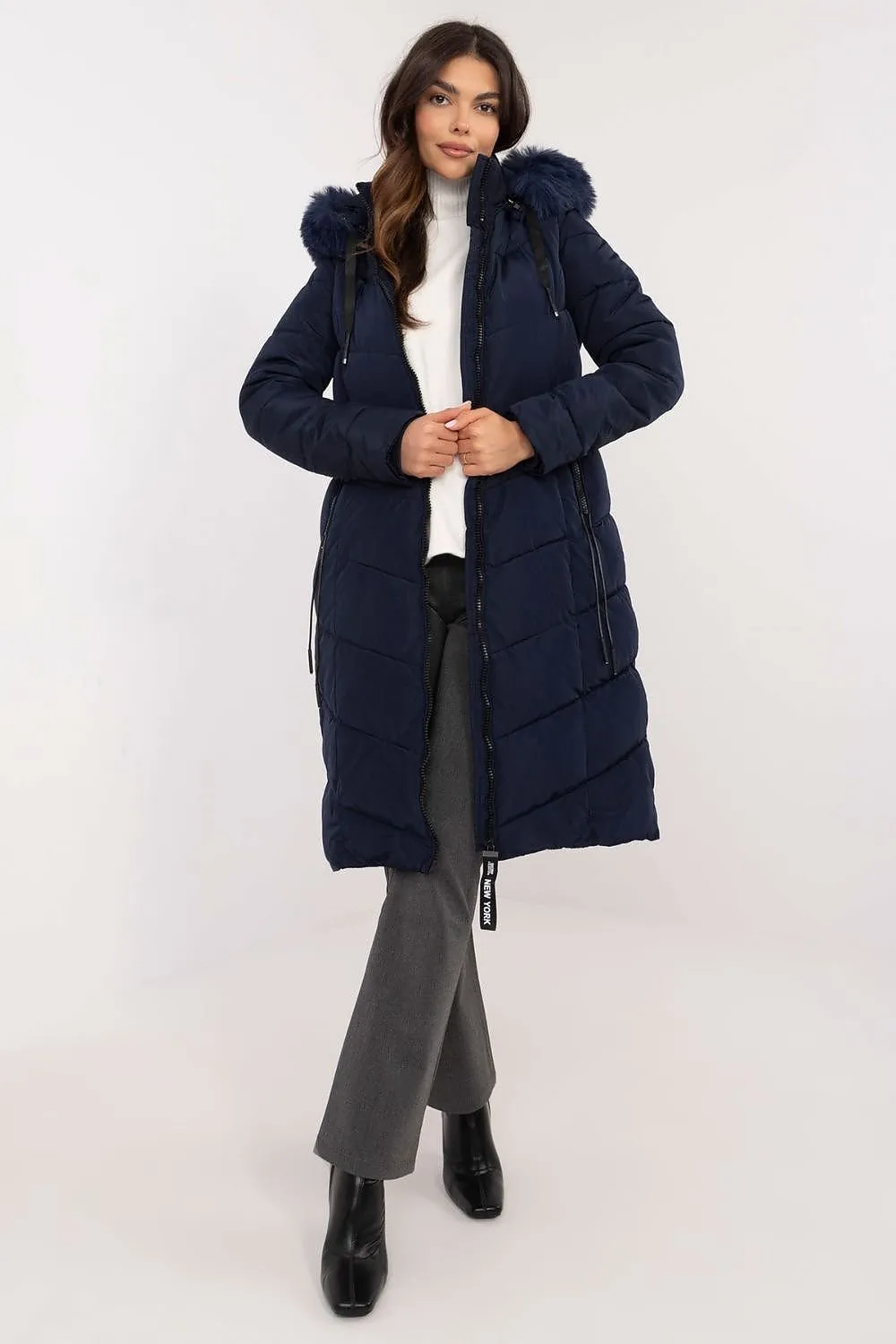 Knee Length Hooded Down Jacket