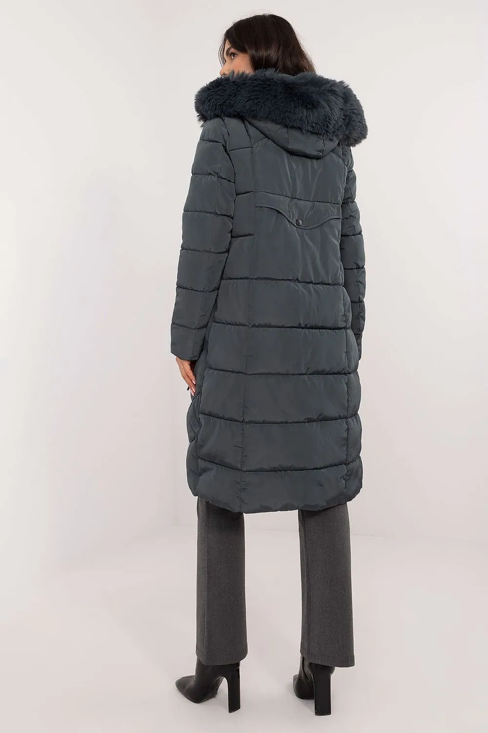 Knee Length Hooded Down Jacket