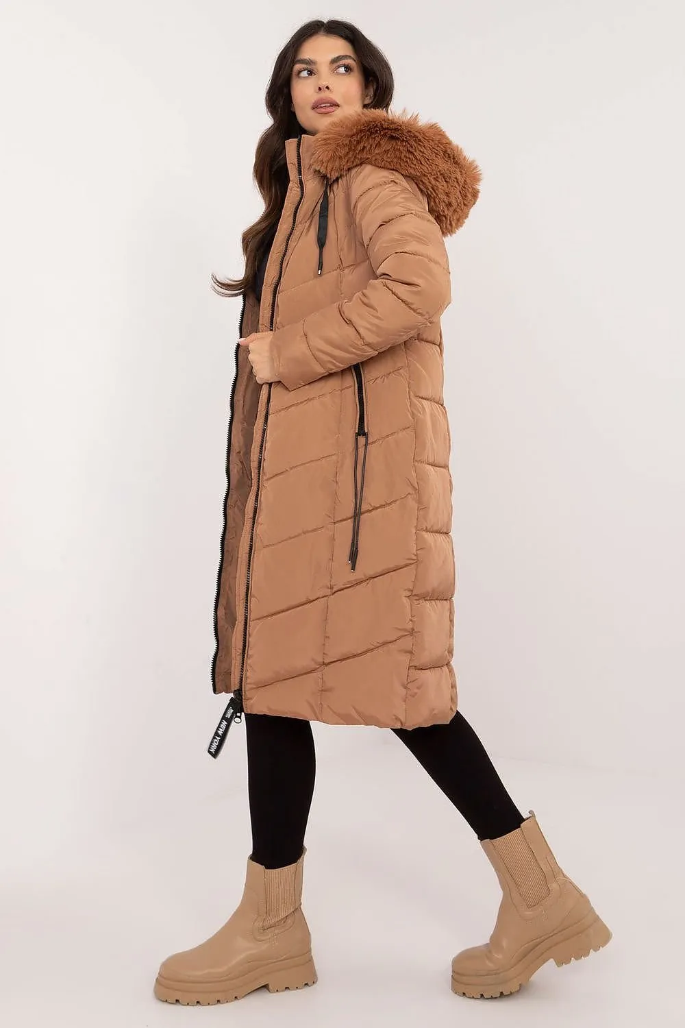 Knee Length Hooded Down Jacket