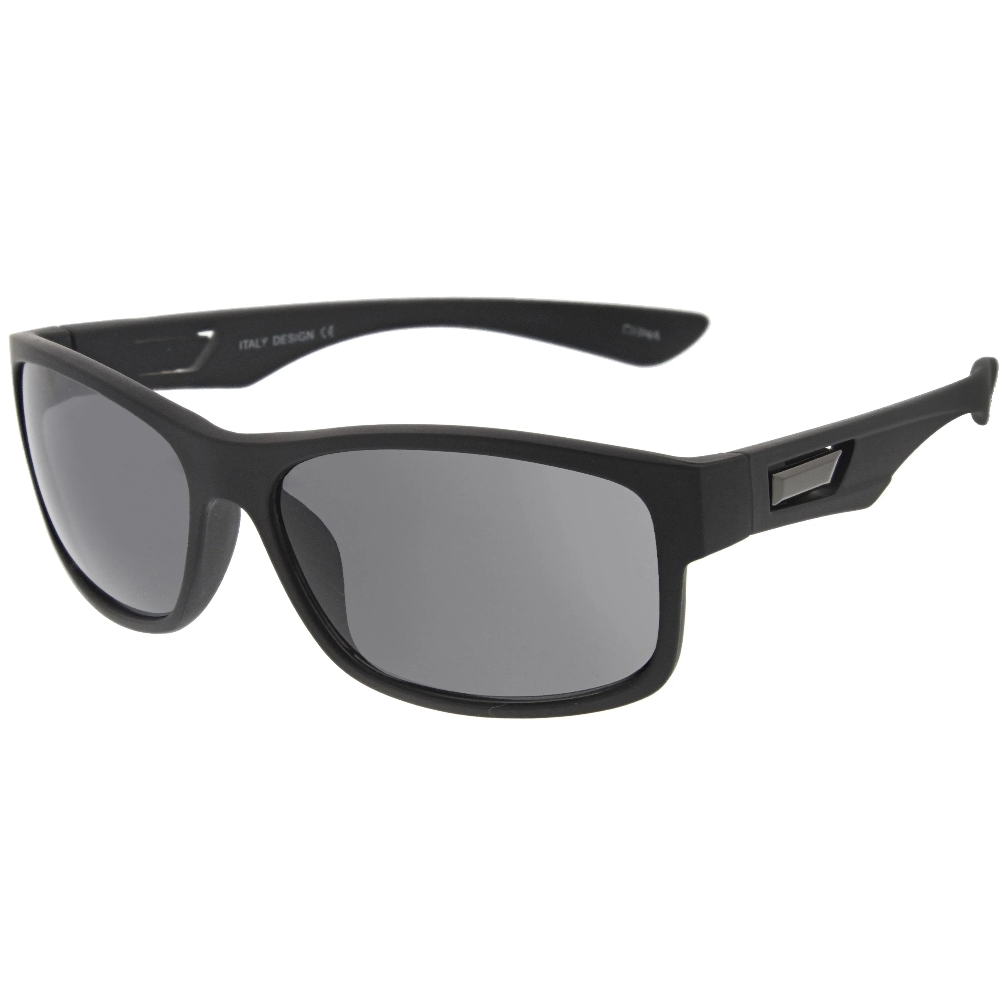 Men's Rubberized Matte Shark Fin Temple Sport Sunglasses A419