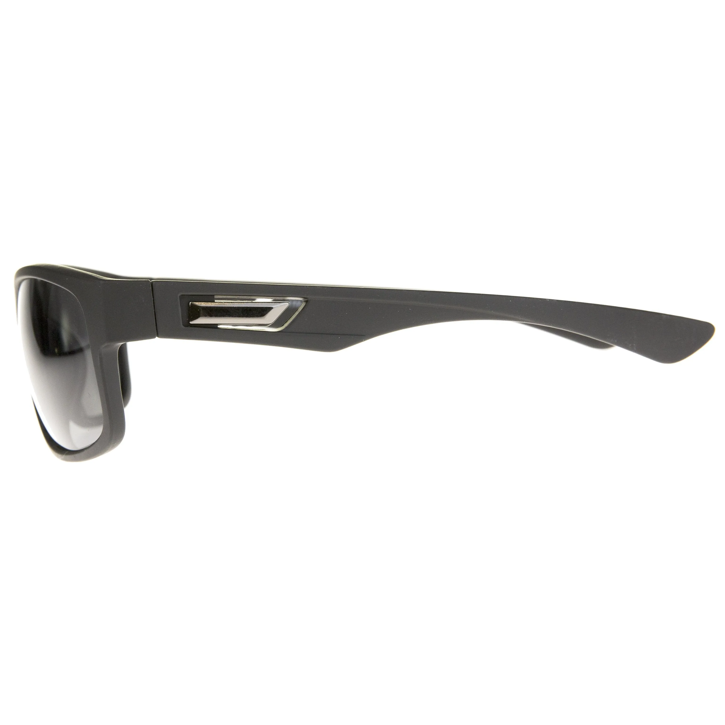 Men's Rubberized Matte Shark Fin Temple Sport Sunglasses A419