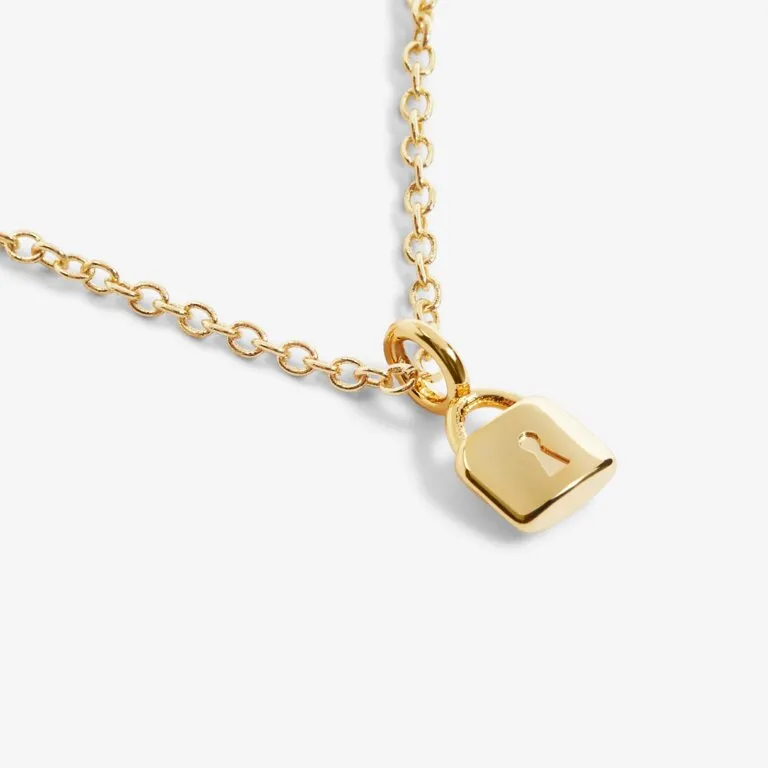 Mini Charms Lock Necklace In Gold-Tone Plating