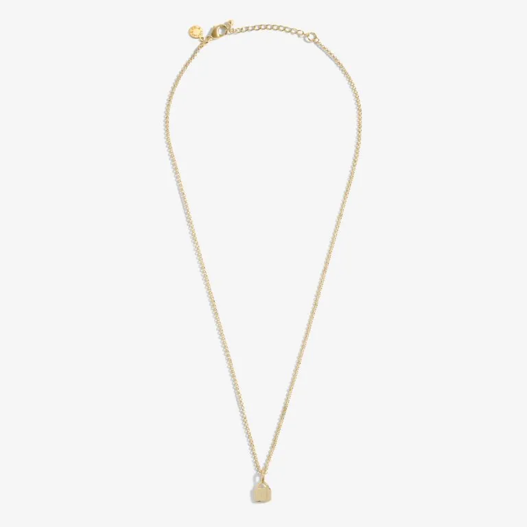 Mini Charms Lock Necklace In Gold-Tone Plating