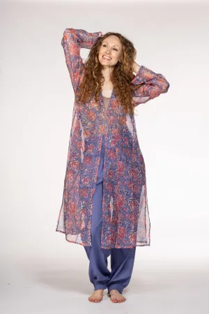 Nargis Jacket Hand Block Printed in Textured Cotton SS24