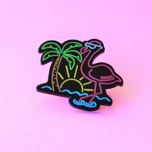 Neon Flamingo Pin