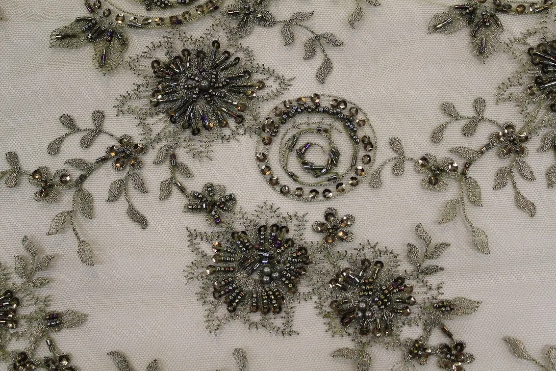 Olive Embroidered Tulle
