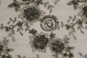 Olive Embroidered Tulle