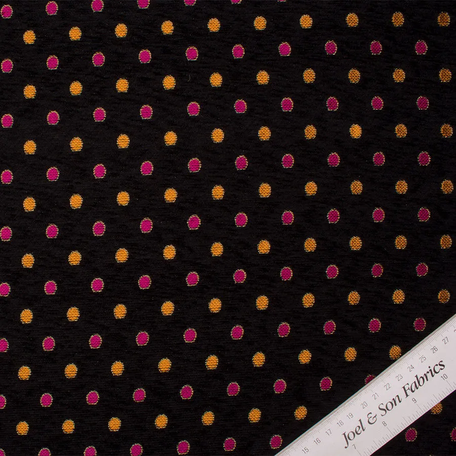 Orange & Pink Spotted Jacquard Brocade