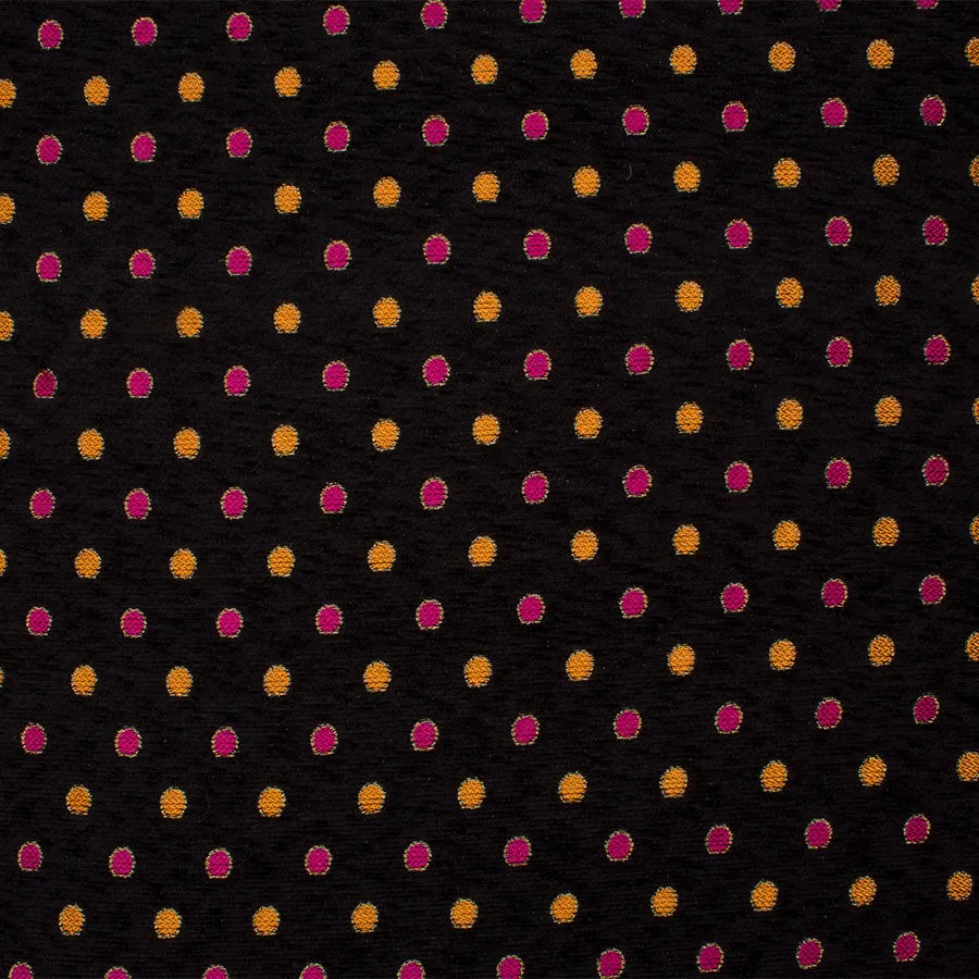 Orange & Pink Spotted Jacquard Brocade